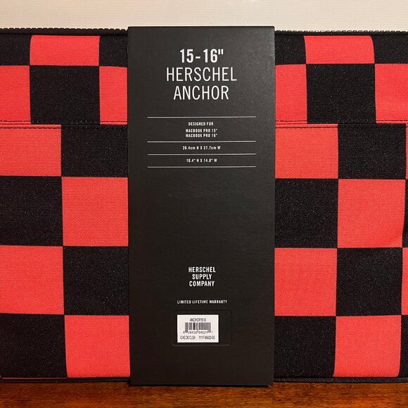 New Herschel Anchor Laptop Sleeve - Orange Checker - 13"-16" - Picture 6 of 8